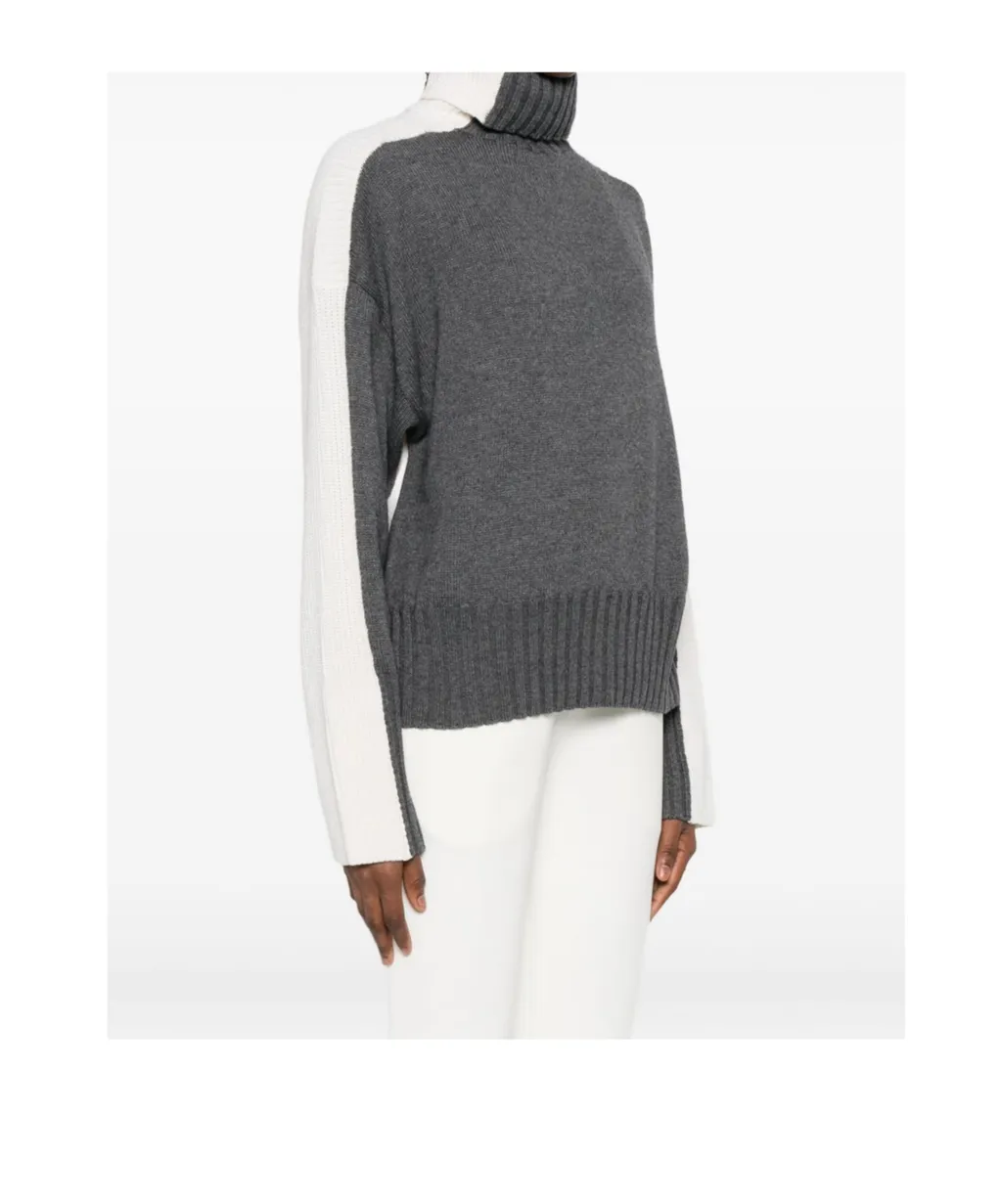 Roll-Neck Panelled Sweater