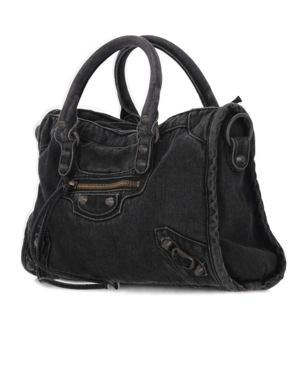 Le City Denim Small Top Handle Bag