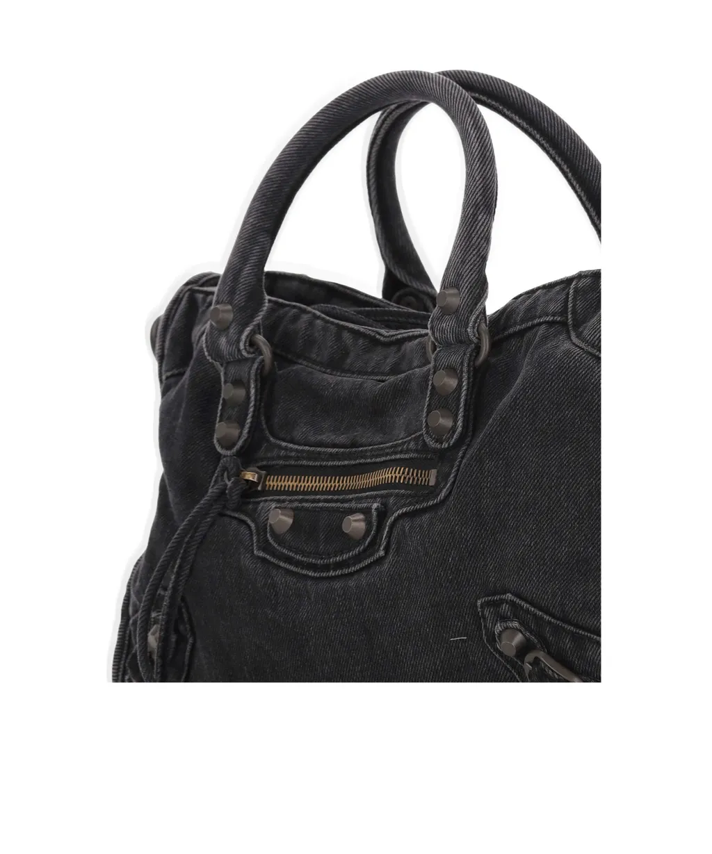 Le City Denim Small Top Handle Bag