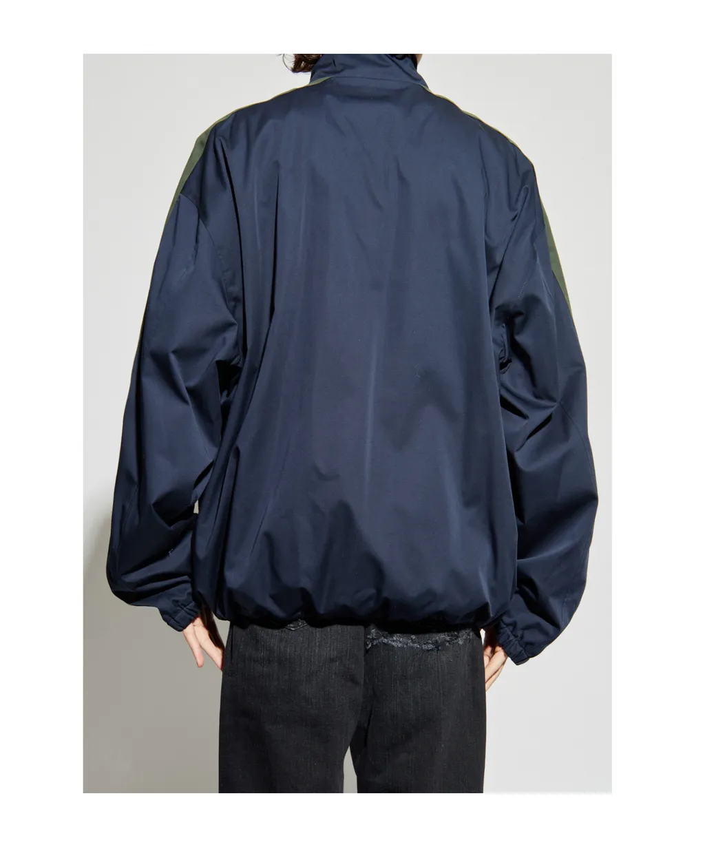 Stand Up Collar Logo Embroidered Jacket