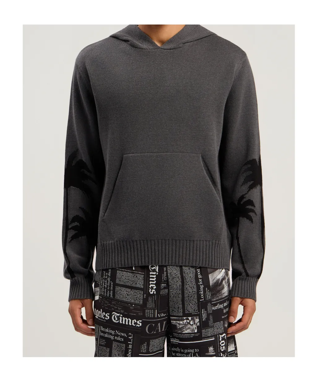 Palm Print Hooded Jumper