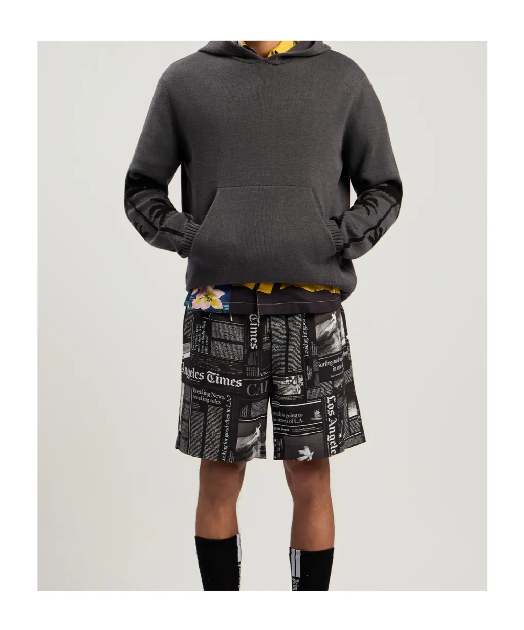 Palm Print Hooded Jumper