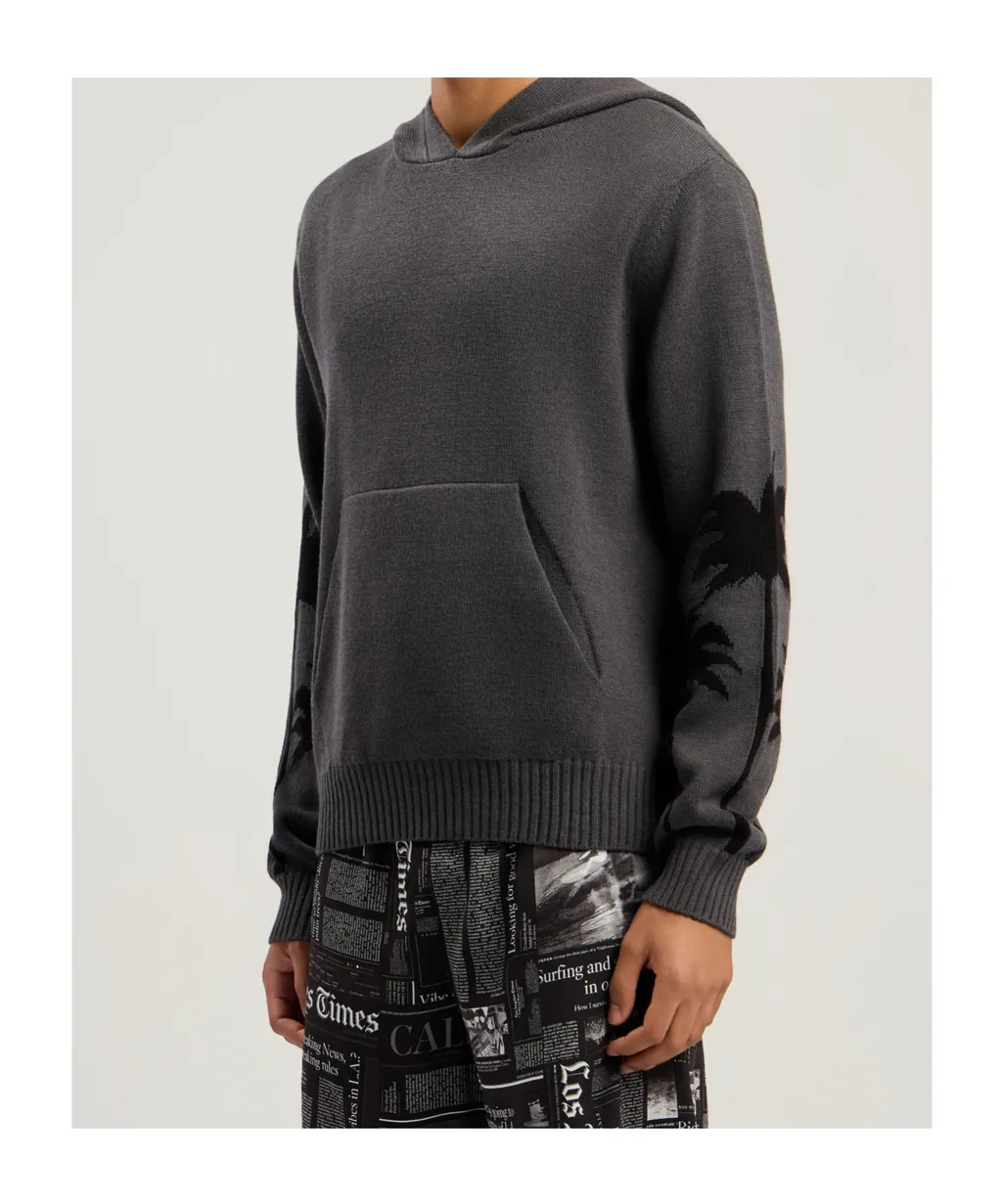Palm Print Hooded Jumper