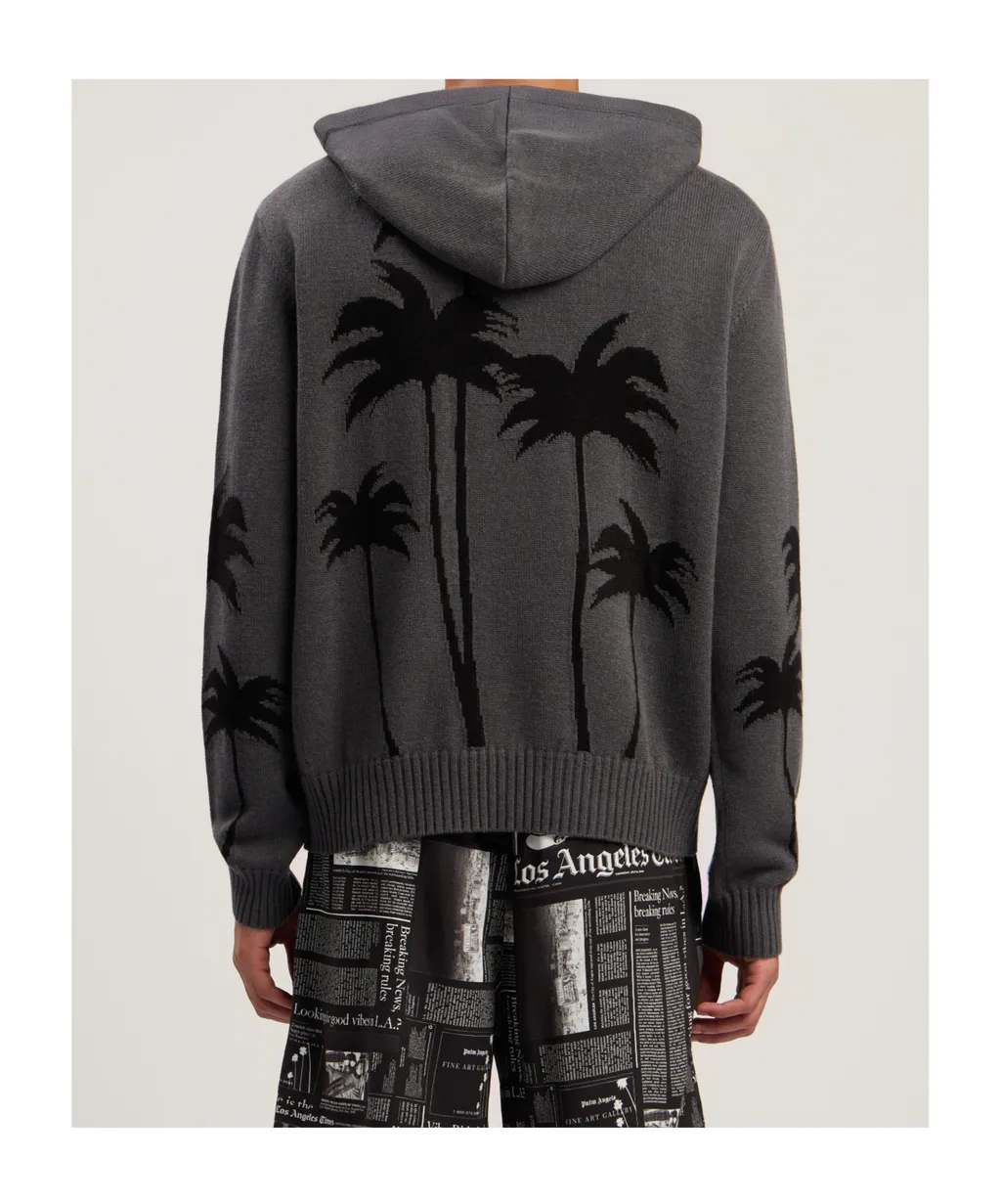 Palm Print Hooded Jumper