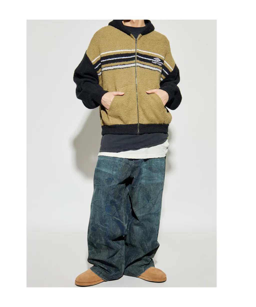 Zip-Up Knitted Hoodie