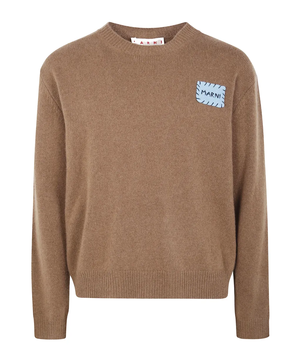 Logo-Patch Crew-Neck Sweater
