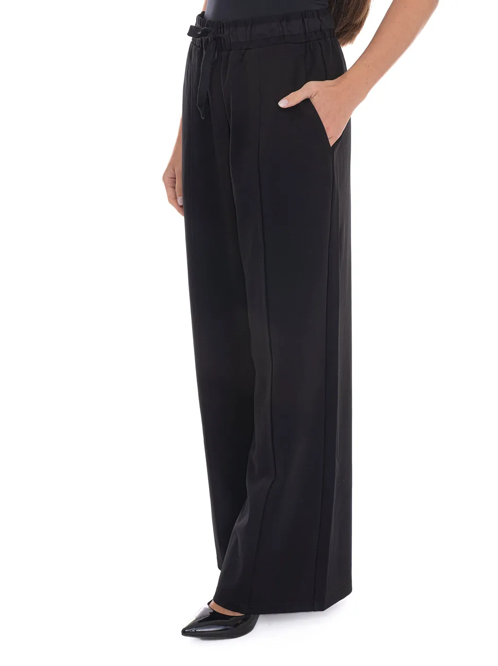 Drawstring Wide-Leg Trousers