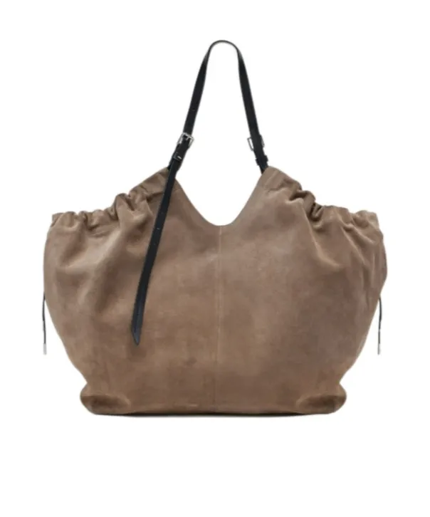 Suede Slouchy Tote Bag
