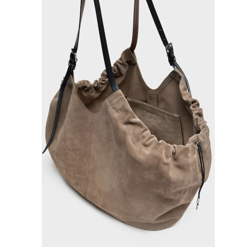 Suede Slouchy Tote Bag