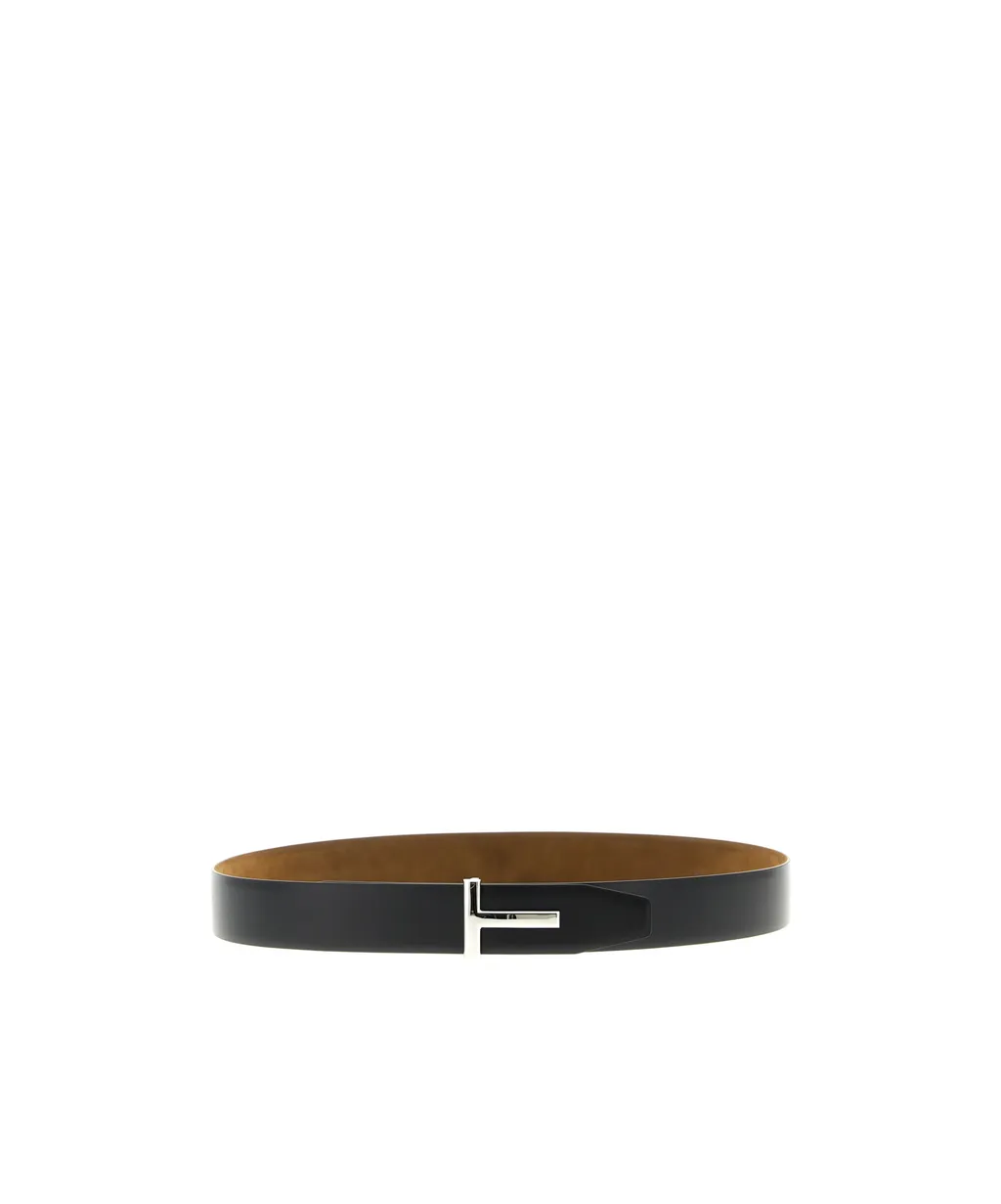 T-Logo Plaque Reversible Buckle Belt