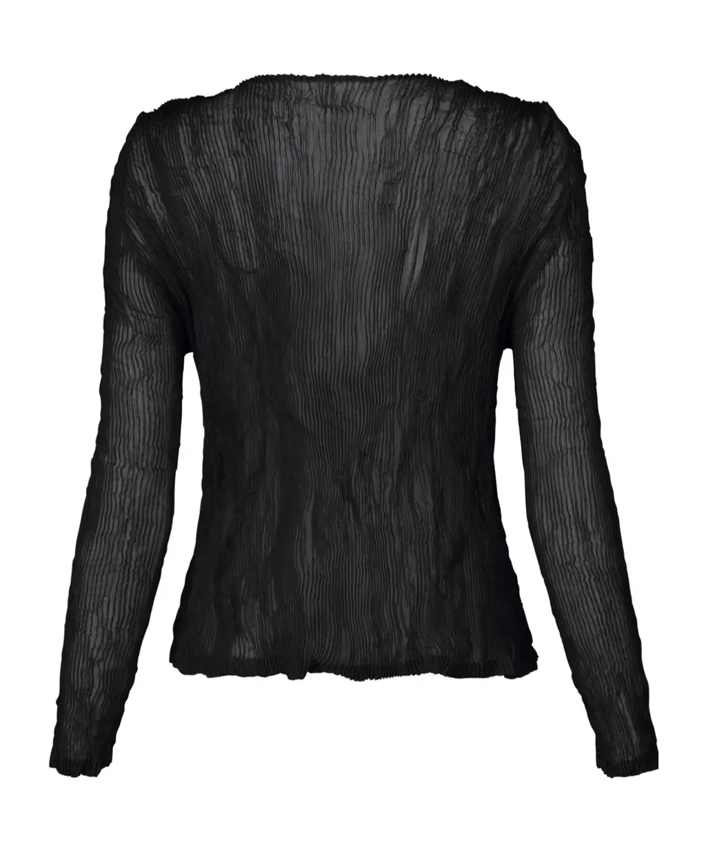 Chiffon Twist Crewneck Cardigan
