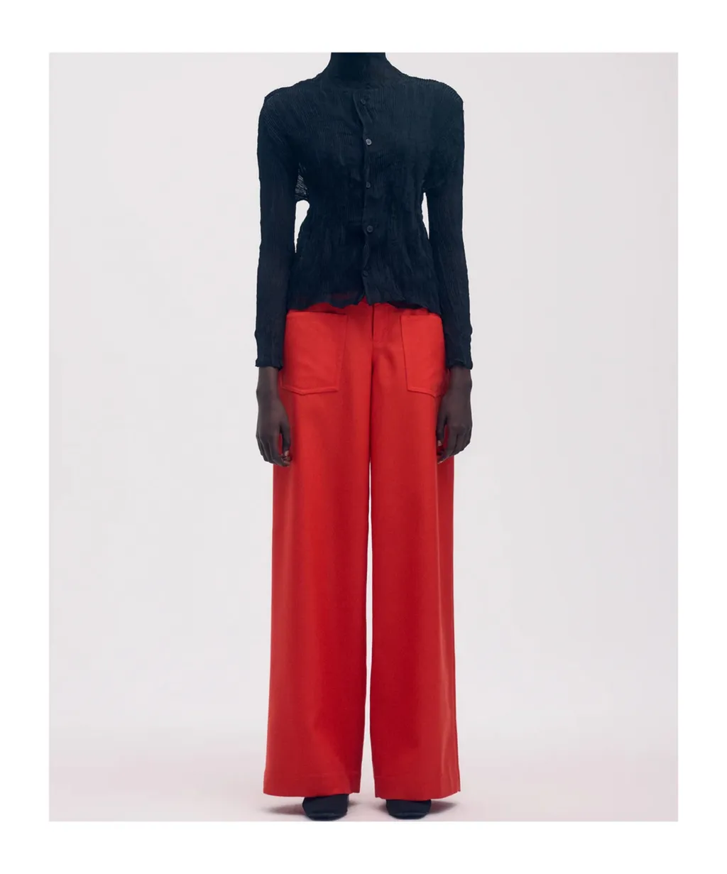 Chiffon Twist Crewneck Cardigan
