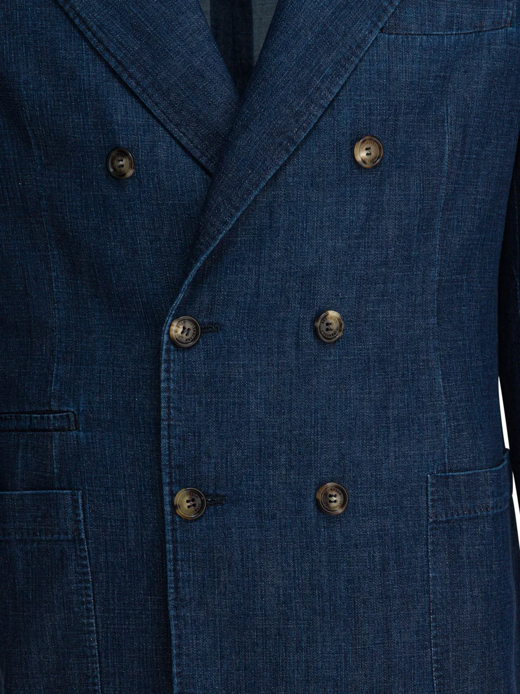 Old Denim Deconstructed One-And-A-Half Breasted Blazer