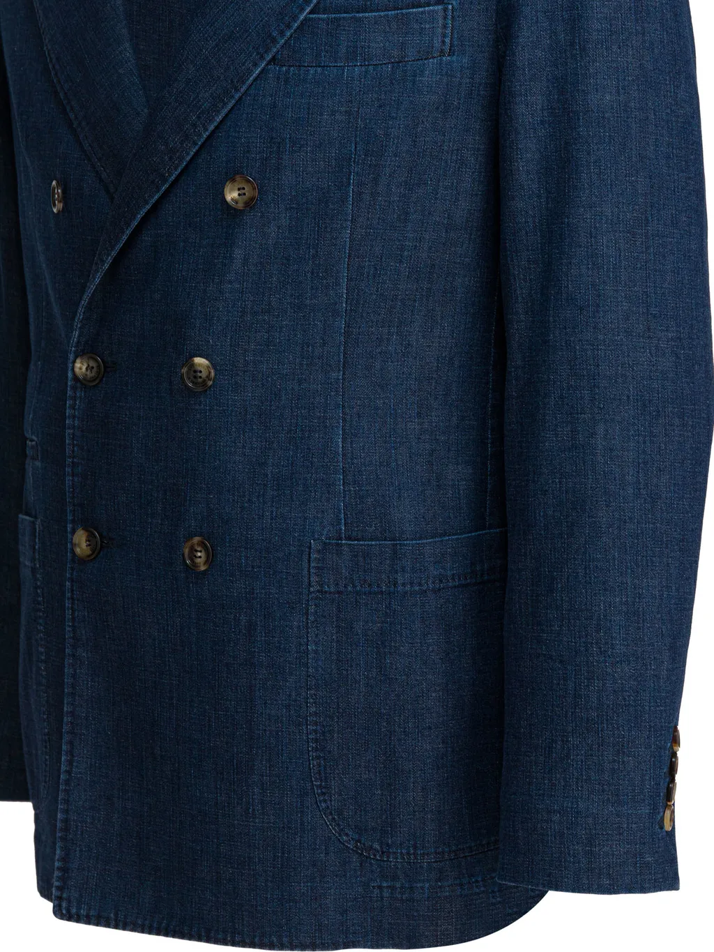 Old Denim Deconstructed One-And-A-Half Breasted Blazer