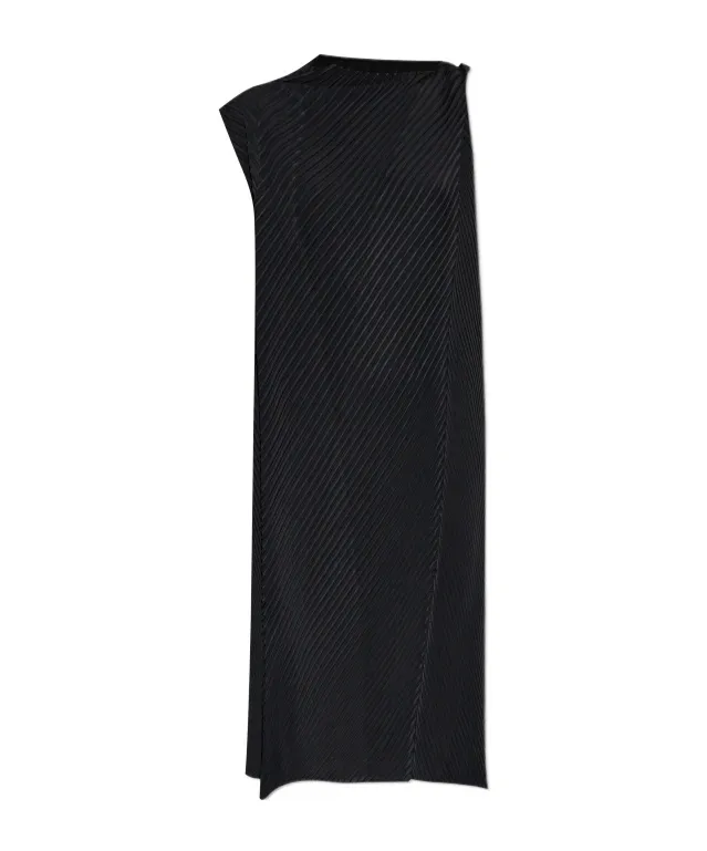 Pleated Sleeveless Asymmetrical Dress