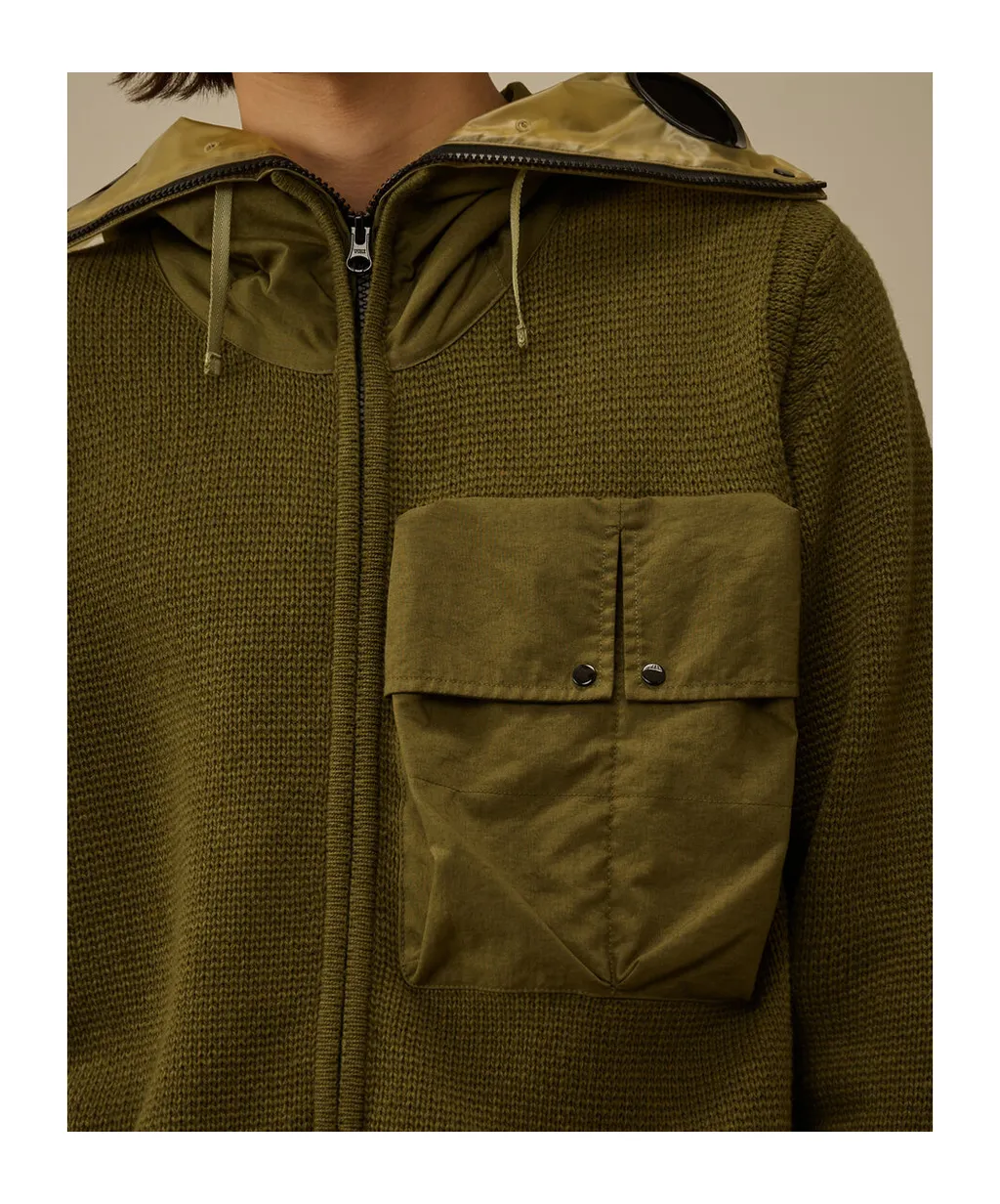 Zip-Up Patch-Pocket Hoodie
