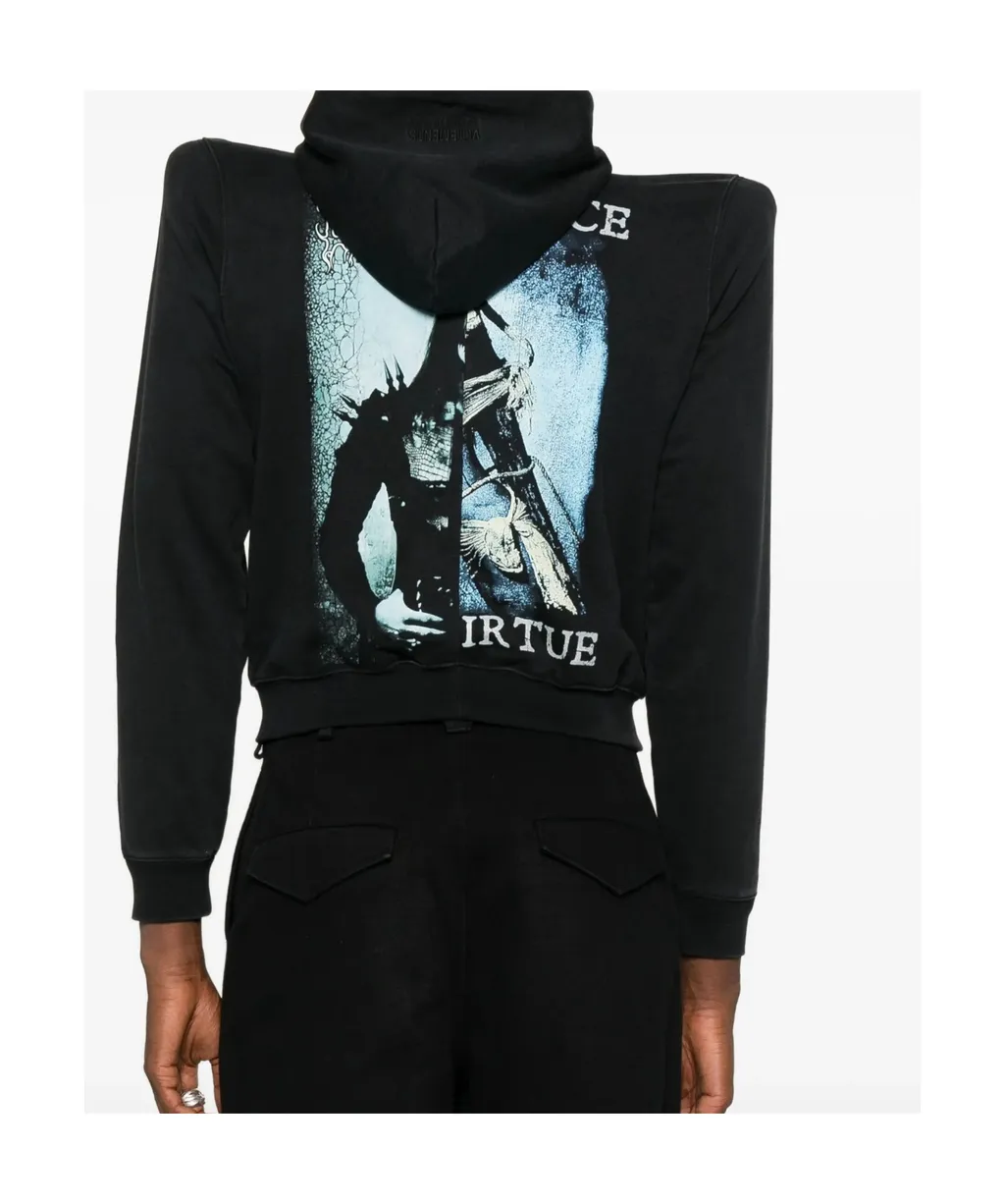 Graphic-Print Zipped Hoodie