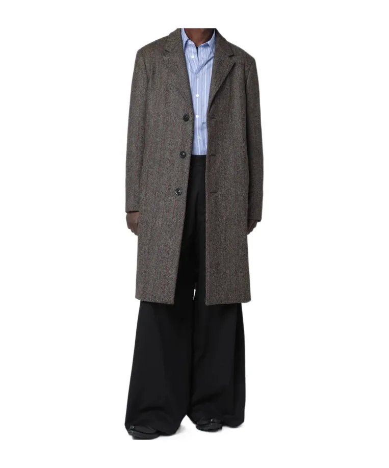 Single-Breasted Herringbone Coat