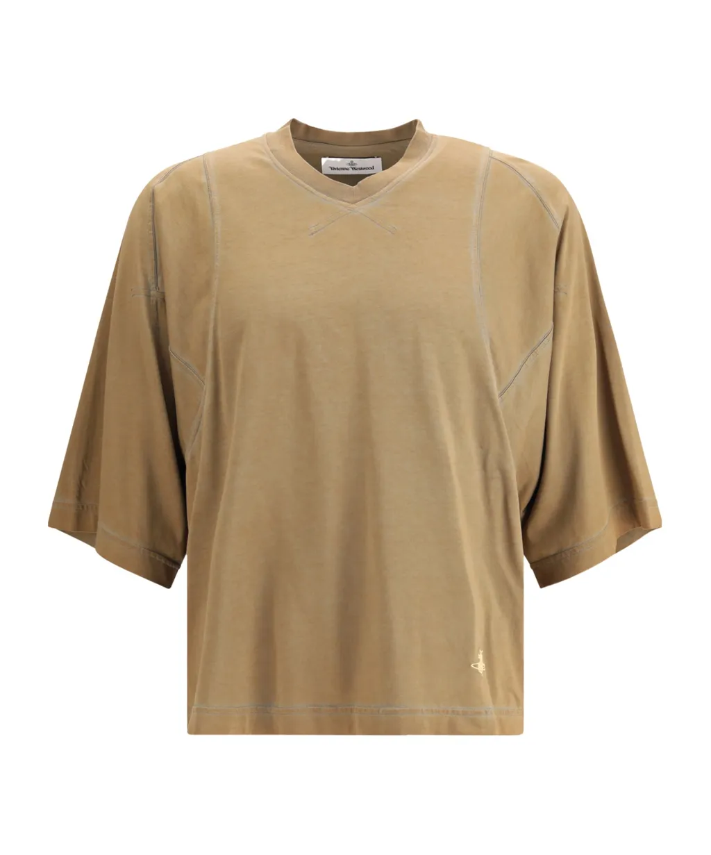 Logo Embroidered V-Neck T-Shirt