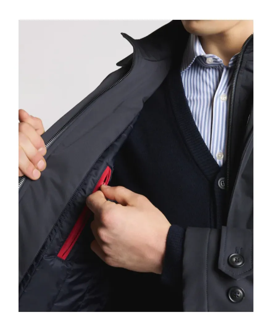 Padded Nylon Twill Coat