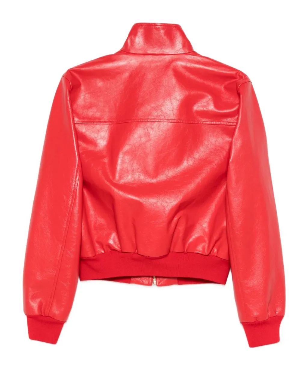 Long-Sleeved Leather Jacket