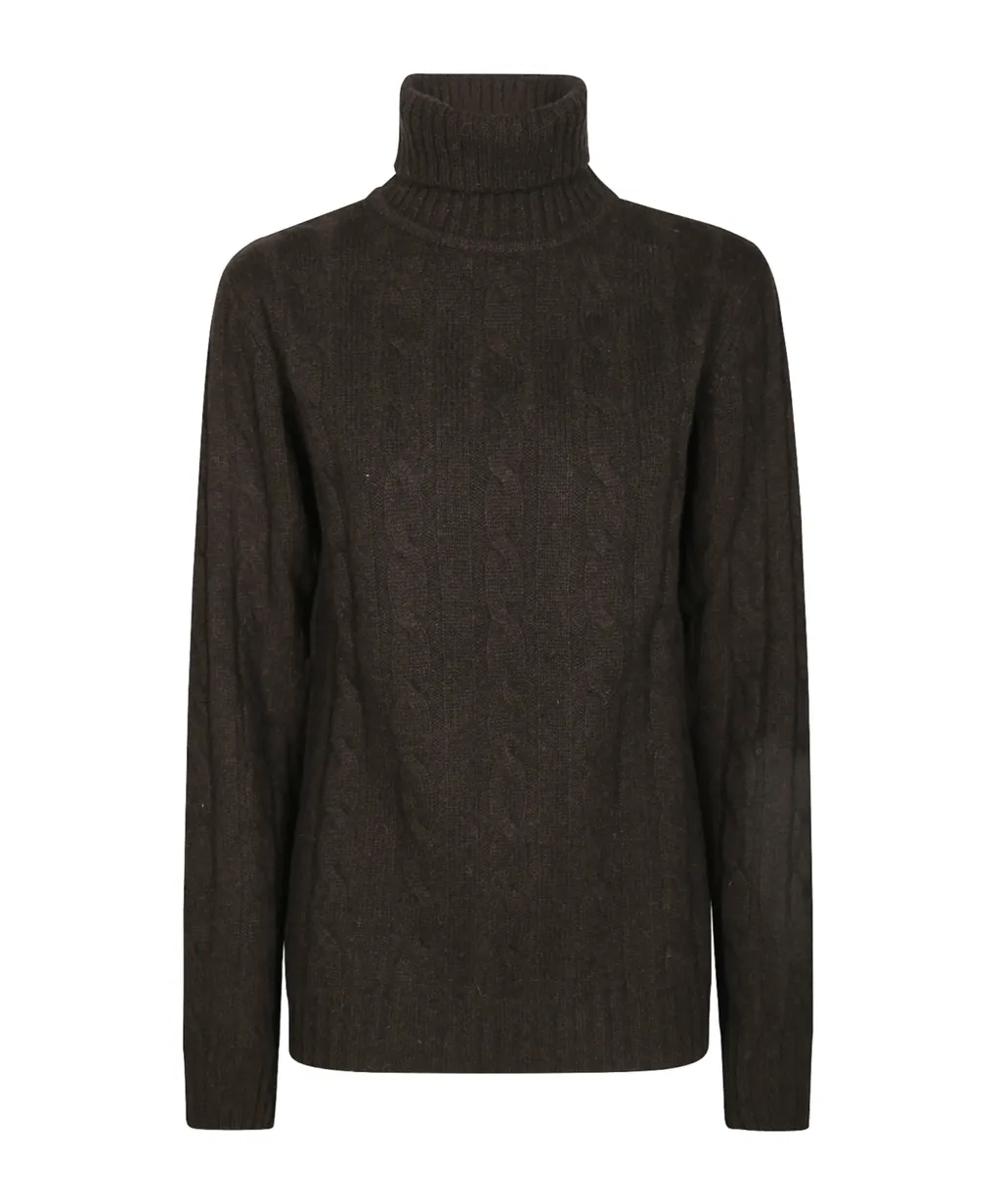 Cable-Knit Roll-Neck Sweater