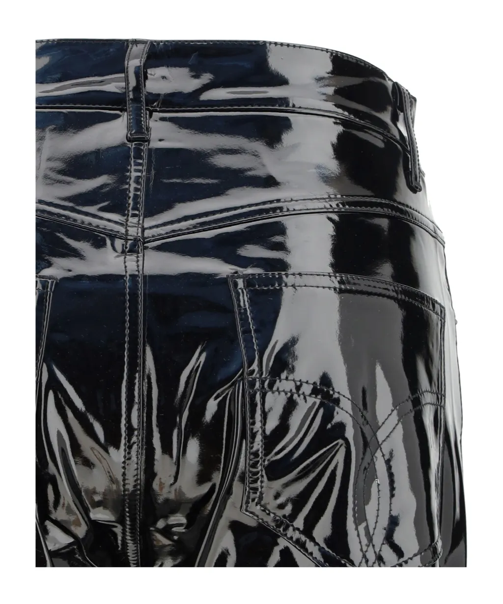 Straight-Leg Vinyl Pants