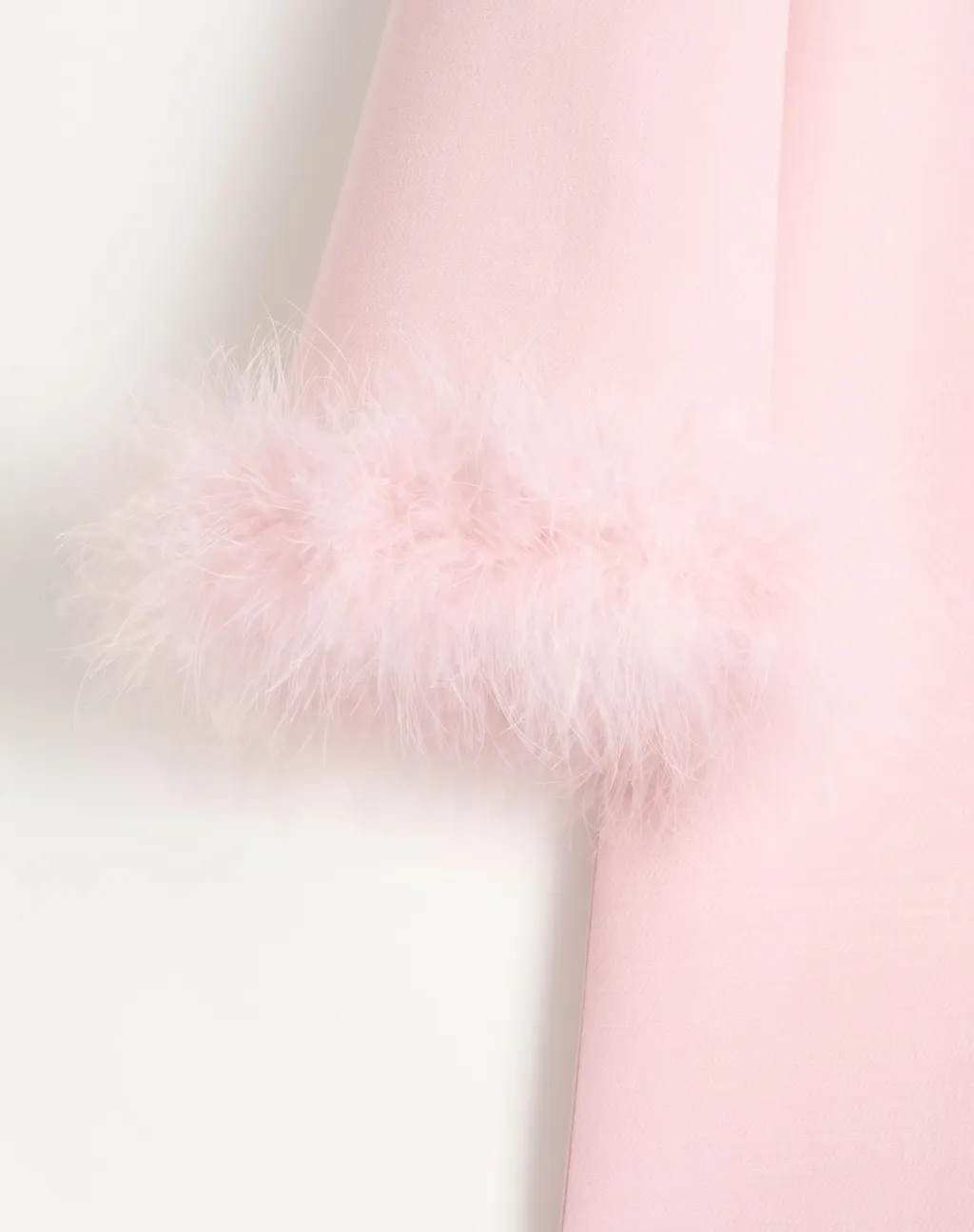 Crepe Couture Dress With Feathers
