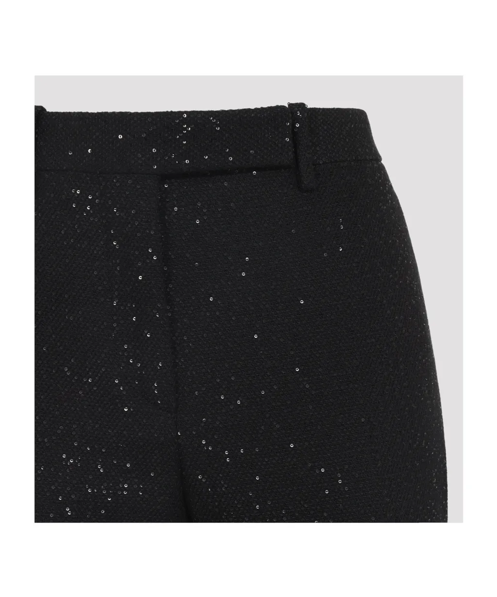 Sequined Tailored Straight Pants