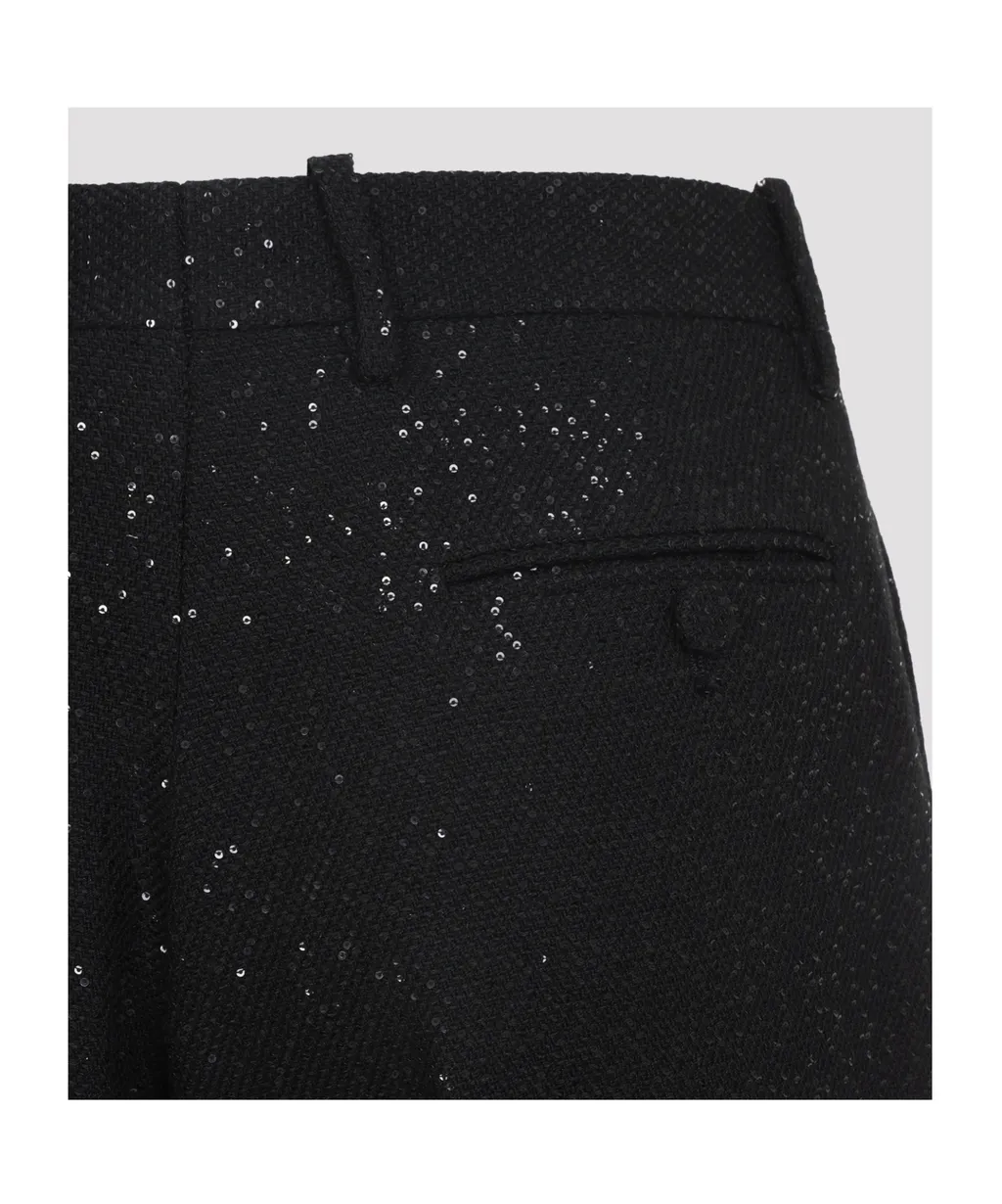 Sequined Tailored Straight Pants
