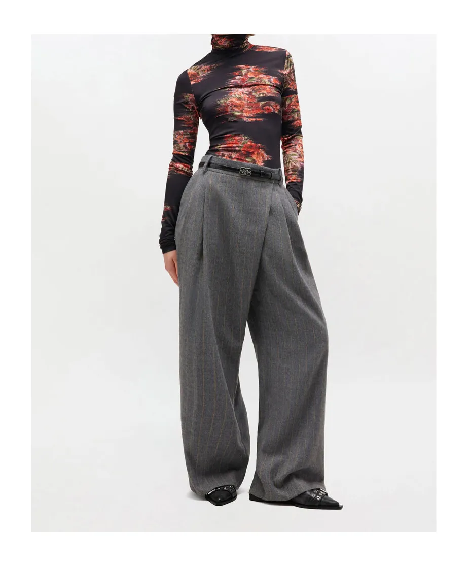 Stripe Cross-Over Trousers