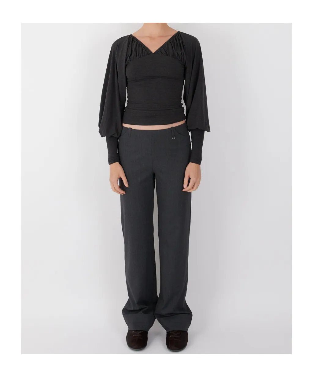 Pleated Zipper Casual Pants