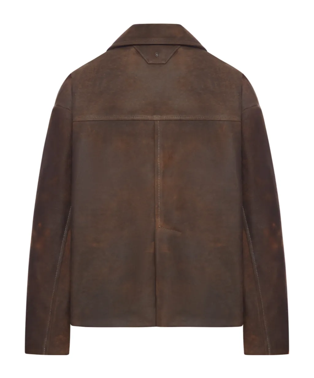 Button Leather Jacket
