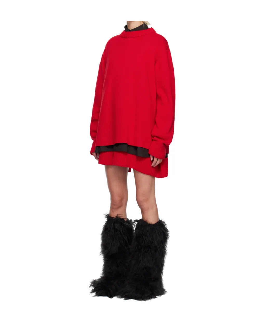 Knitted Wool Mini Dress