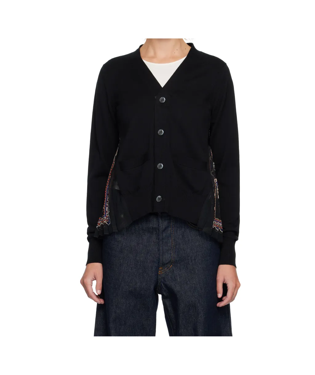 Printed Cotton Knit Cardigan