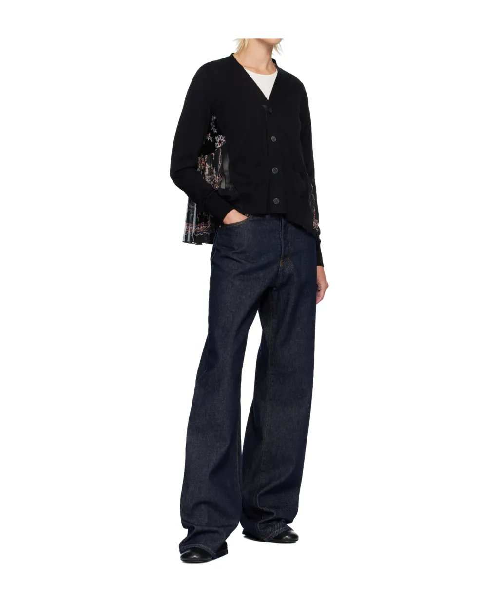 Printed Cotton Knit Cardigan