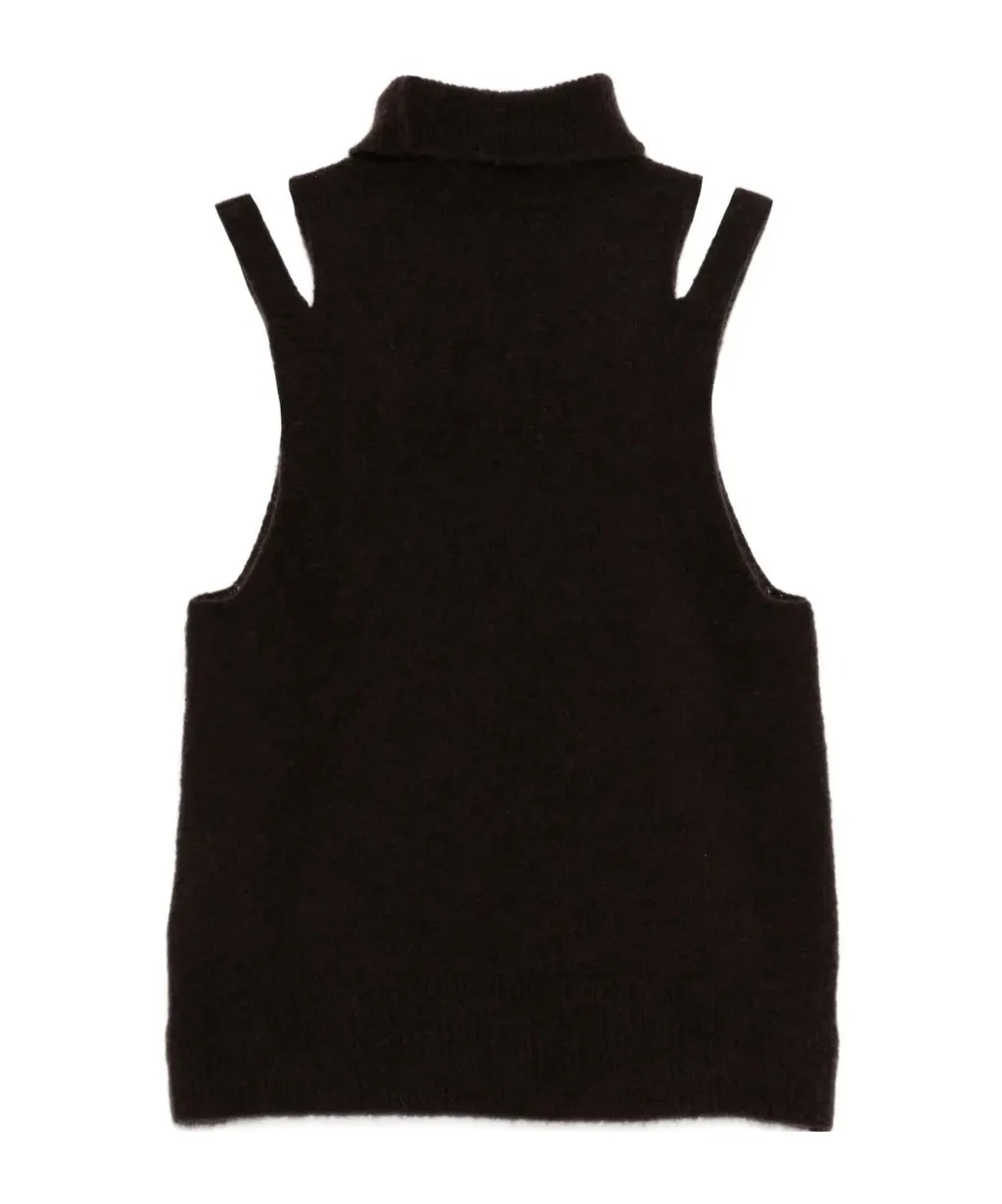 Cut-Out Detailing Roll-Neck Top