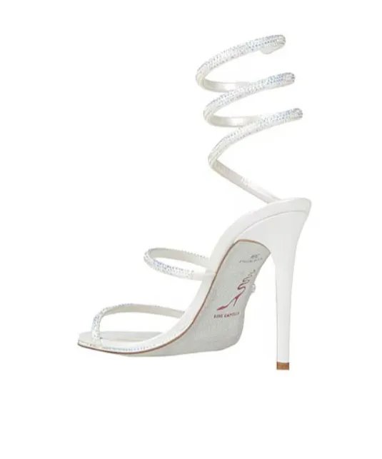 Crystal-Embellished Spiral Sandals