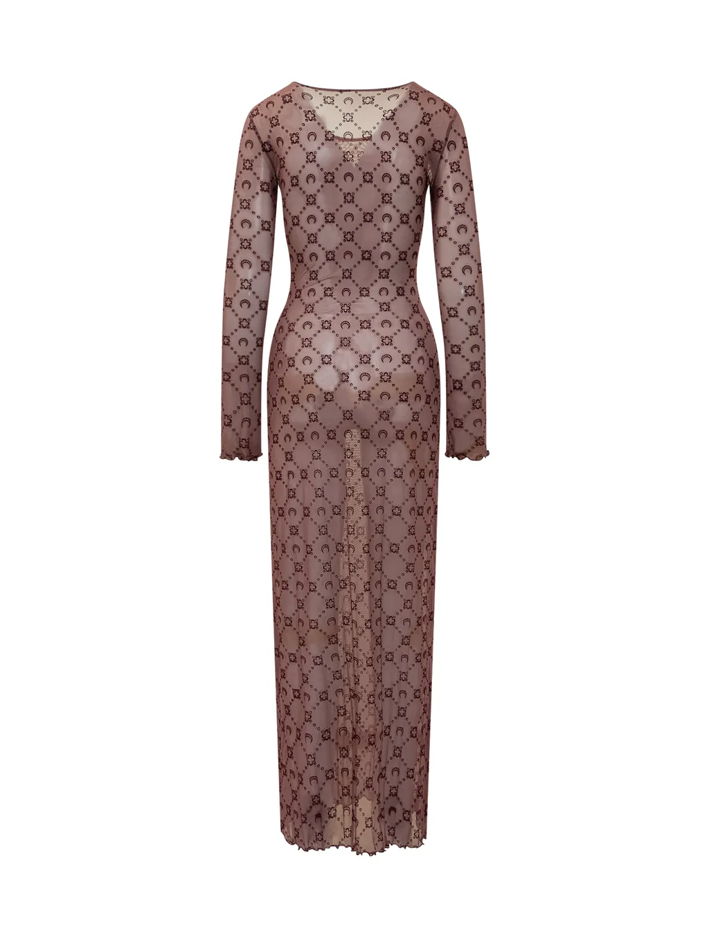 Moonogram Mesh Flock Long Dress