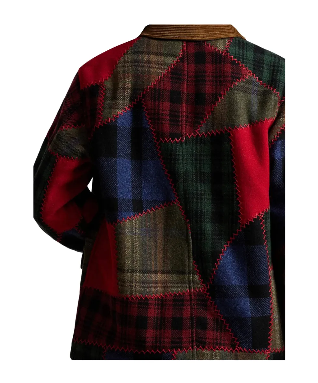 Patchwork Corduroy-Collar Jacket