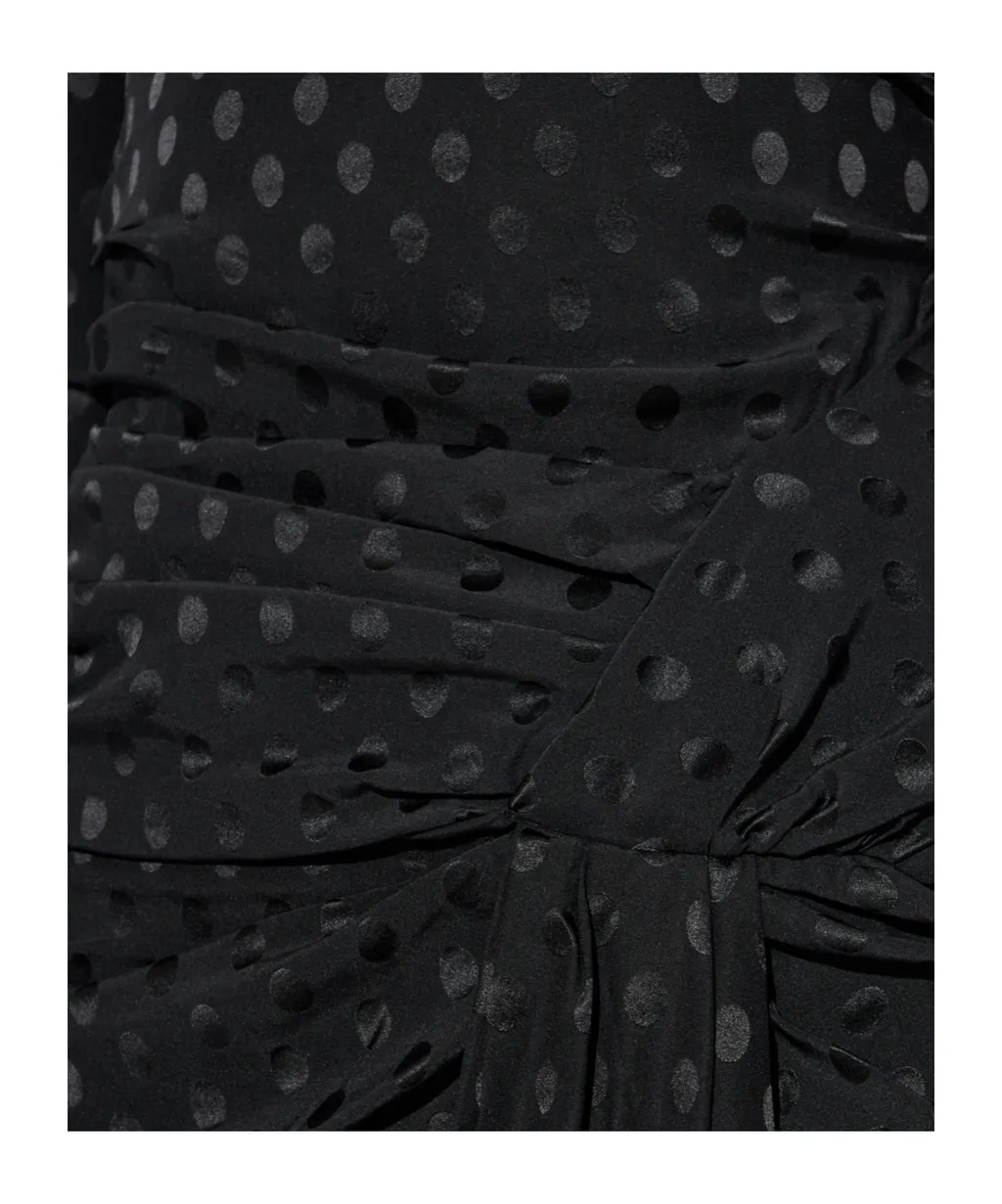 Elara Draped Polka-Dot Mini Dress