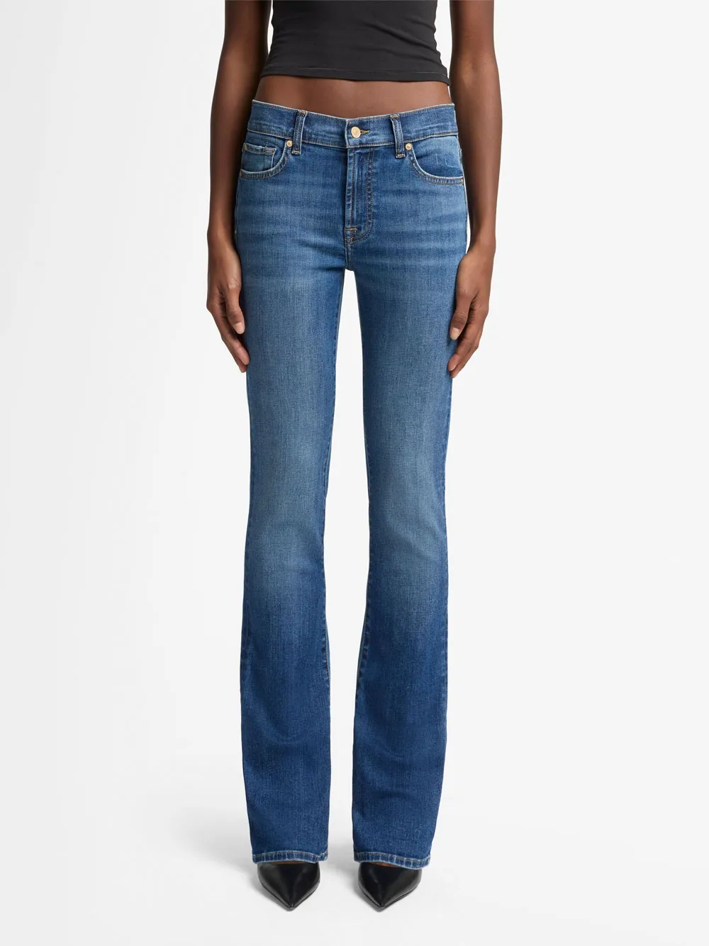Midriff-Hugging Flared Jeans