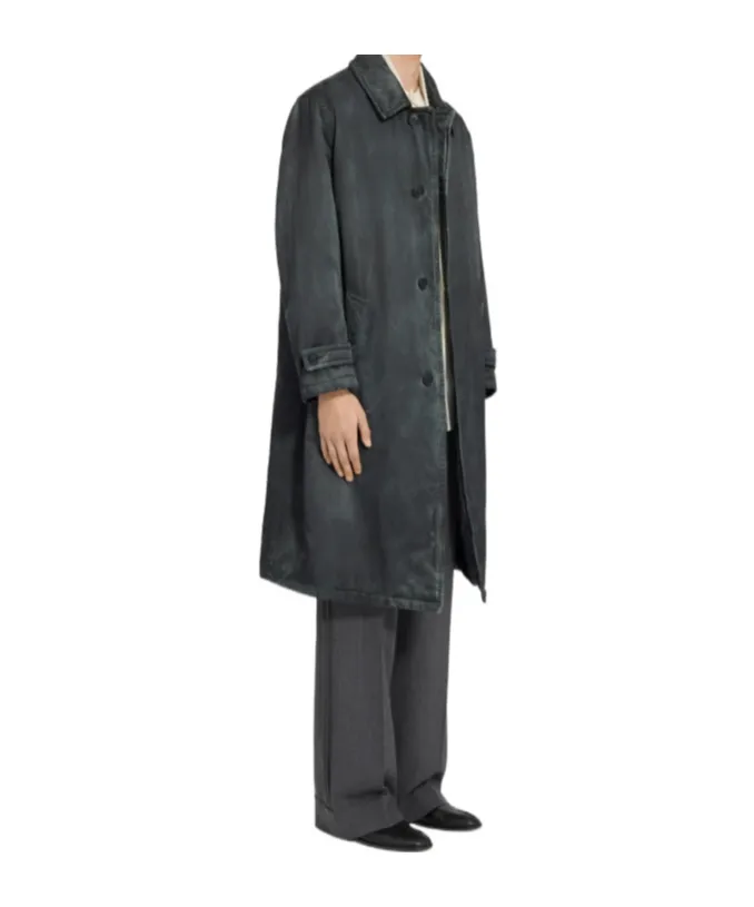 Waxed Single-Breasted Coat