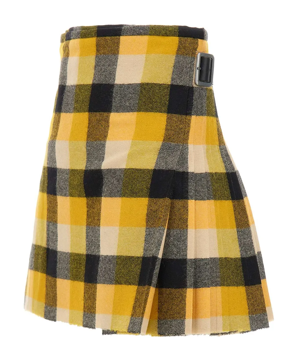 Checked Pleated Skirt