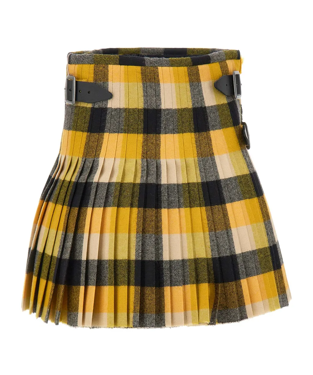 Checked Pleated Skirt