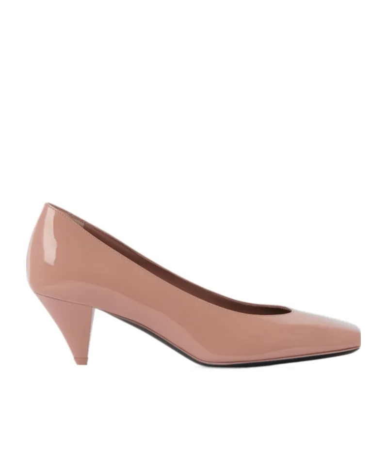 Sliced Square Pumps In Patent Leather