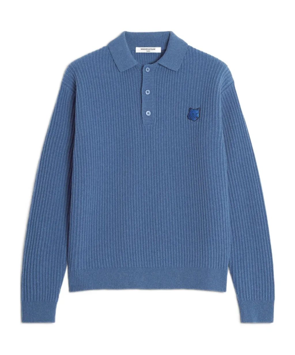 Fox Head Ribbed Polo Jumper