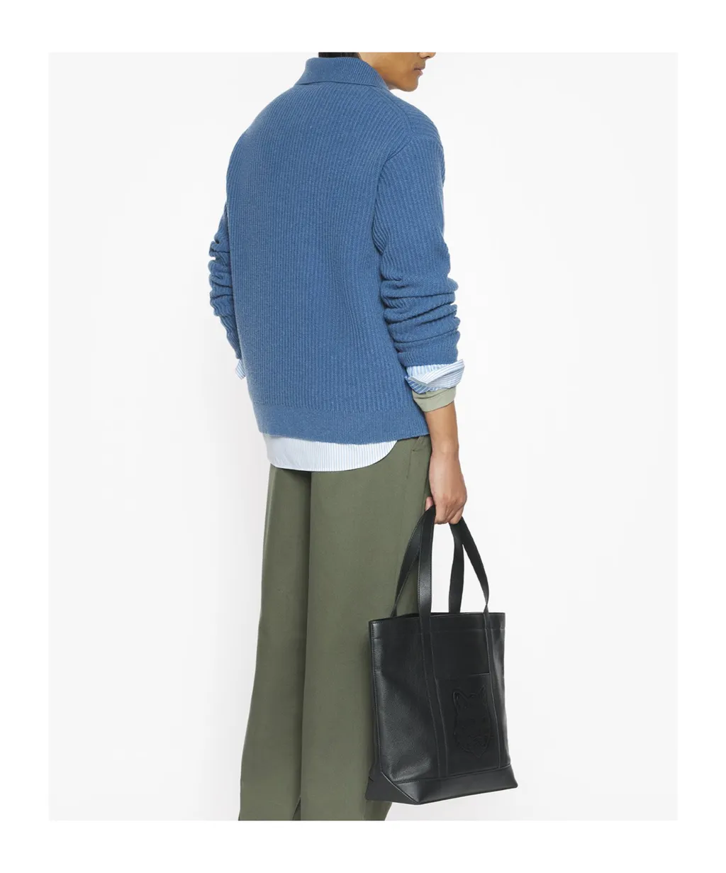 Fox Head Ribbed Polo Jumper