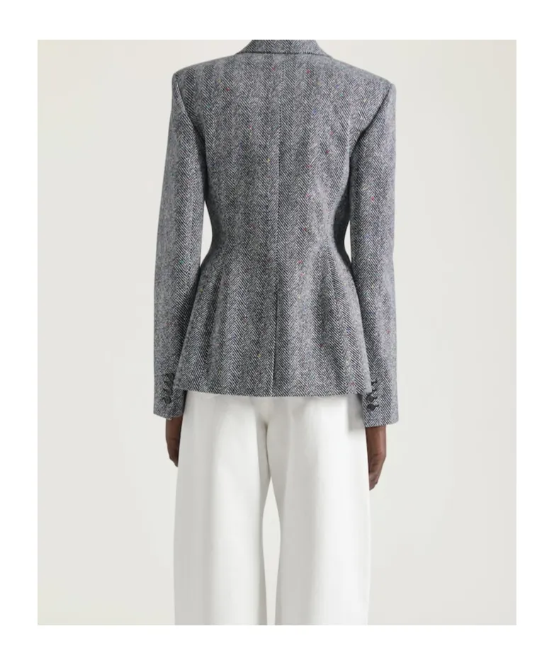 Single-Breasted Jacket In Cotton Herringbone