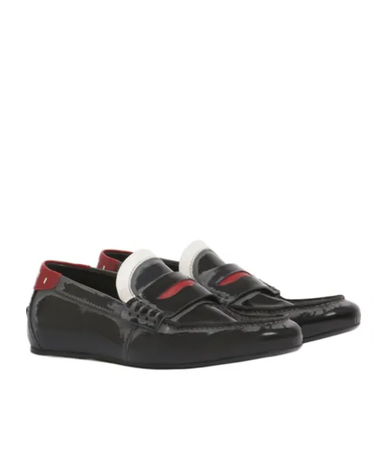 Logo Tab Leather Moccasins